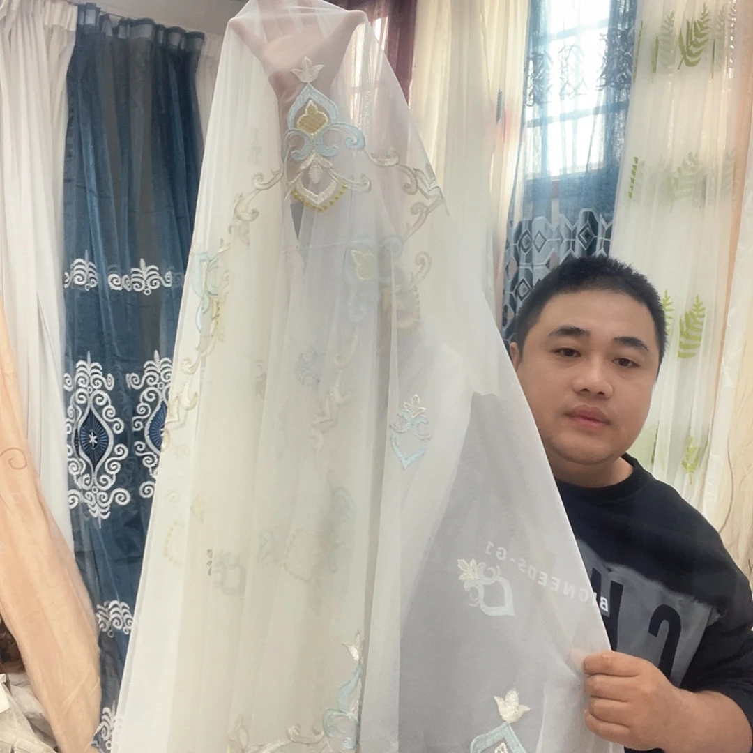 F***i定制绣花窗纱韩折