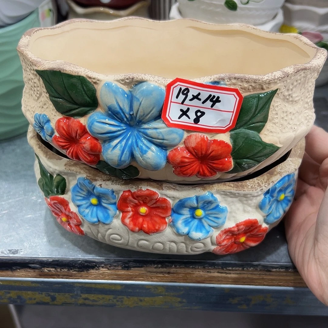 外贸尾单陶瓷花盆凑10米包邮