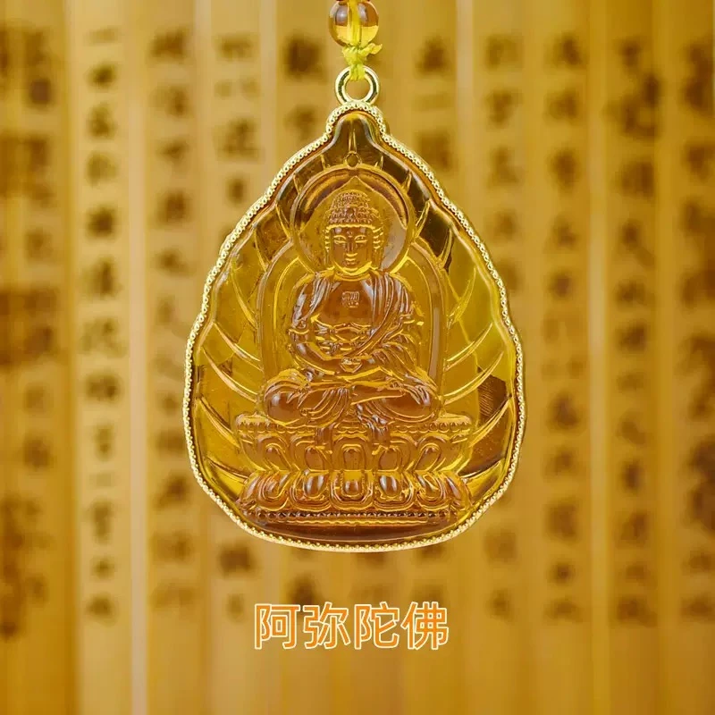 非金属玻璃吊坠 琉璃阿弥陀佛吊坠