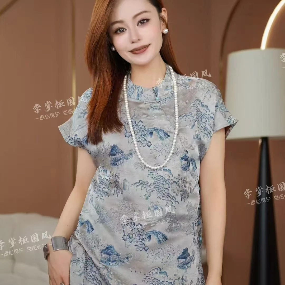 【亭台楼阁】 2025年春夏款新款花色新中式斜襟马甲C2635