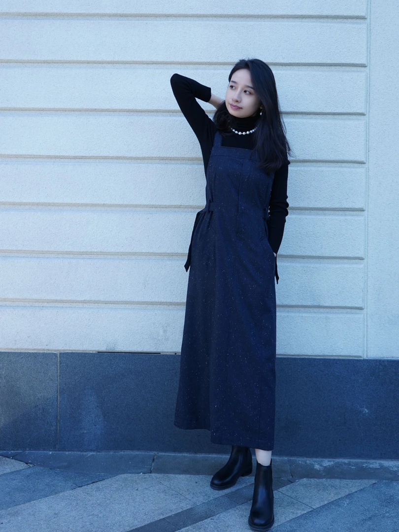 原创设计点点纱时尚吊带连衣裙AQL033