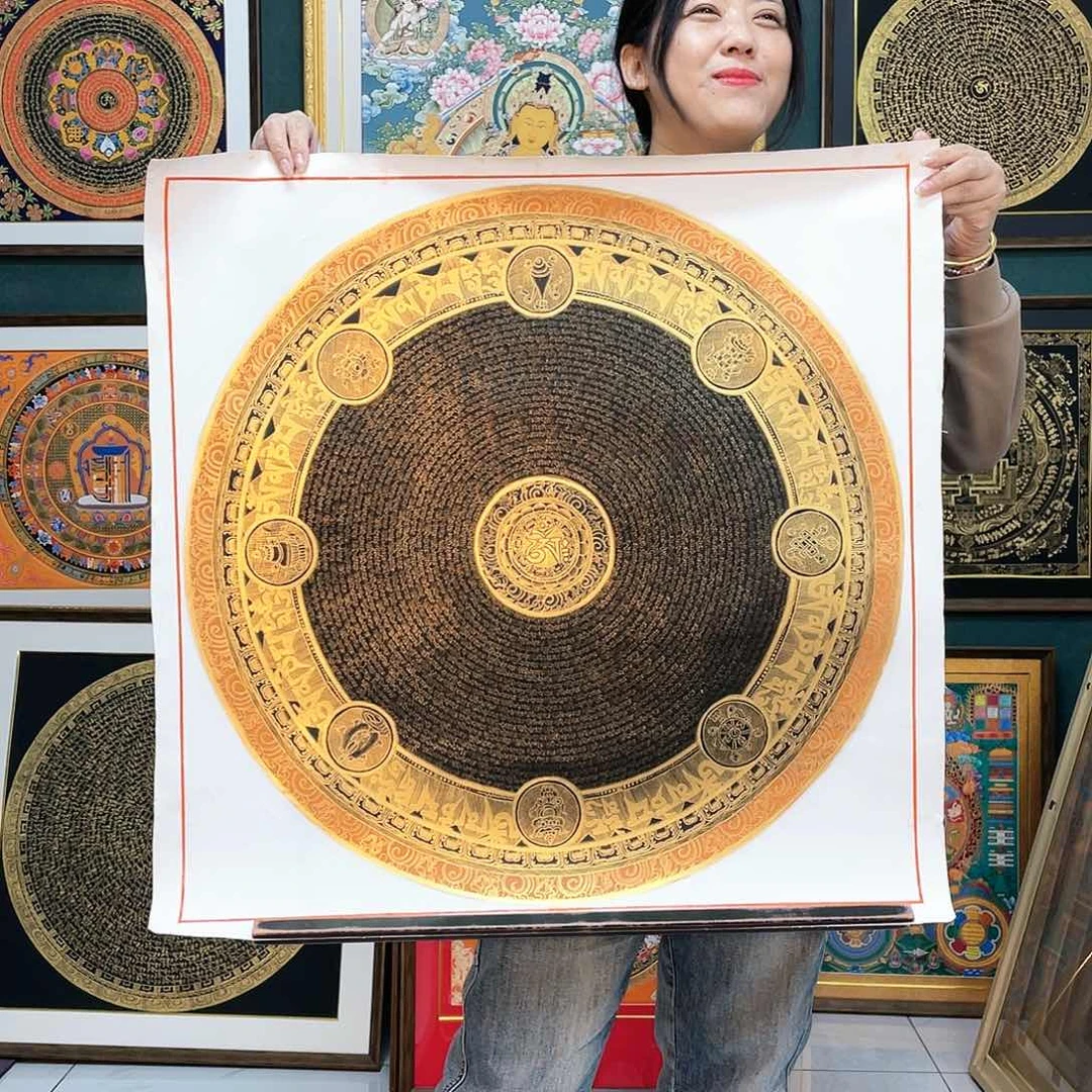 卷轴画手绘唐卡六字70厘米