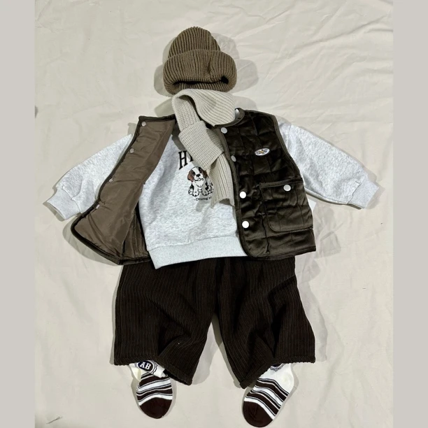 儿童韩版秋冬款夹棉小马甲25045