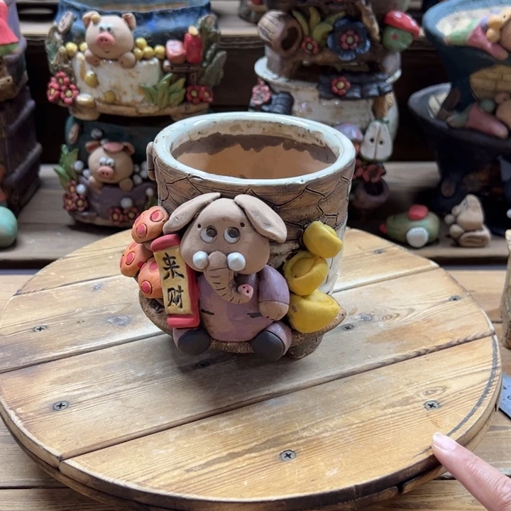 嘻哈多肉花盆百搭