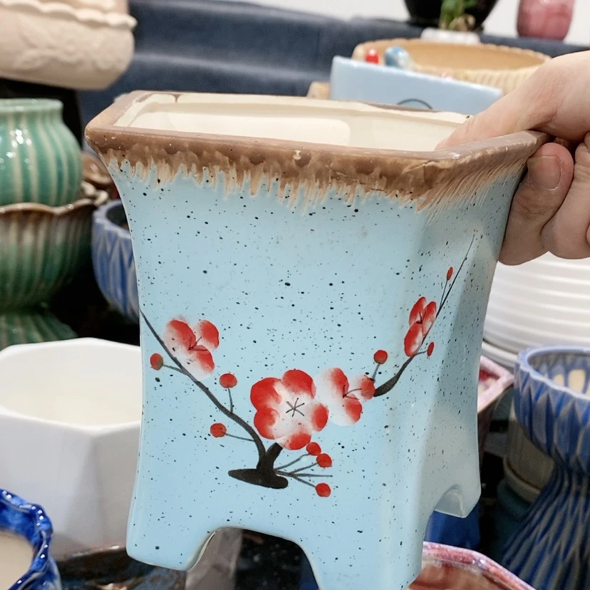 【闪购商品】红陶陶瓷花盆,多肉花盆