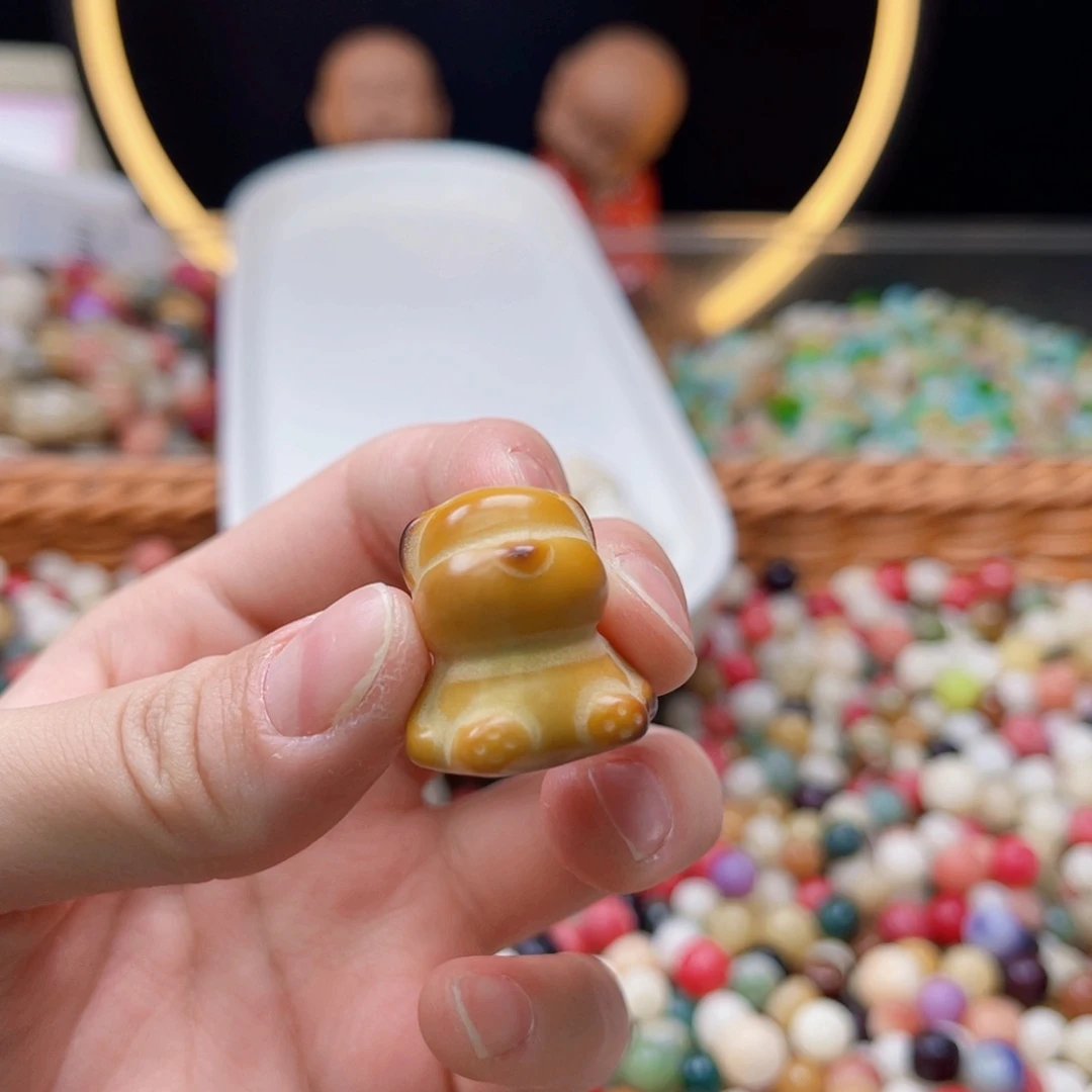 吊坠白玉菩提好**?f20+mm/9颗象牙果小狗瑕