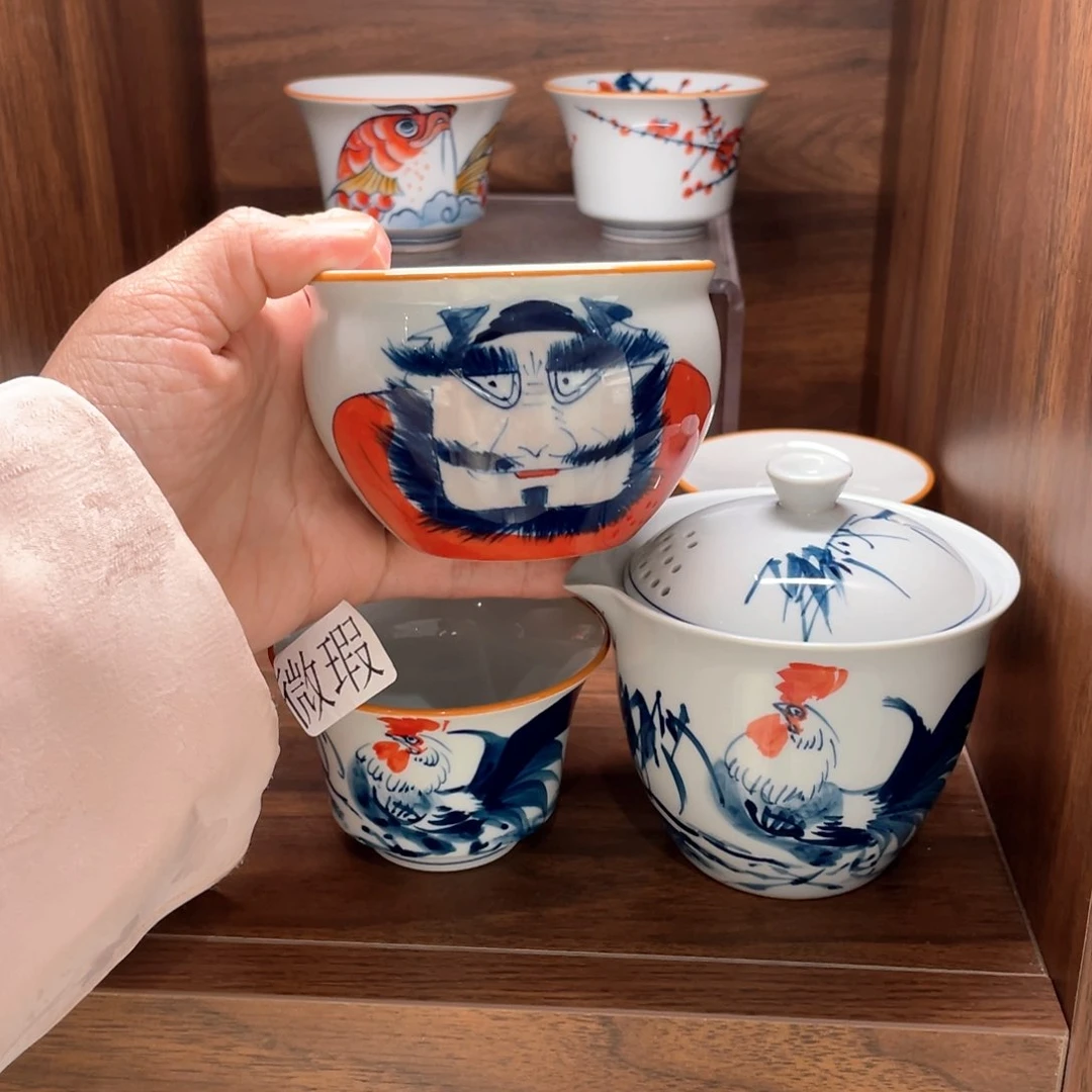 微瑕釉下彩纯手绘