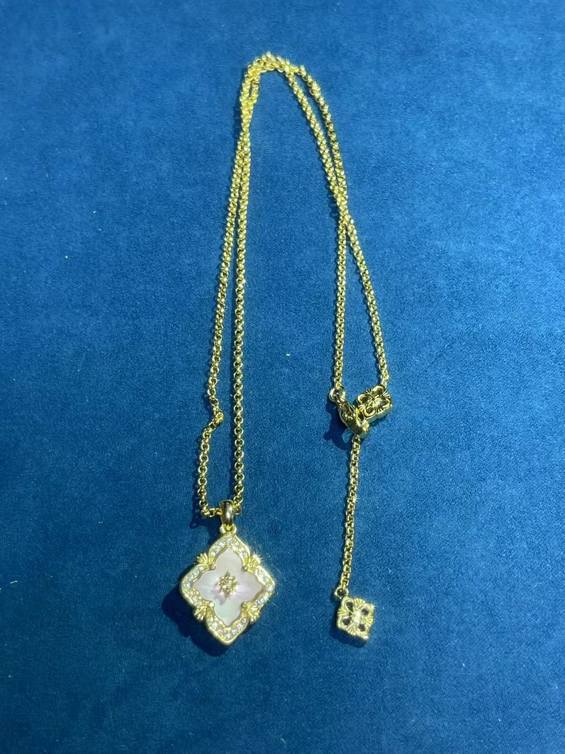 a1281黄色粉四叶草吊坠项链多样发