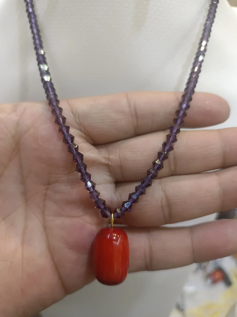 不锈钢项链  非常漂亮的珊瑚。