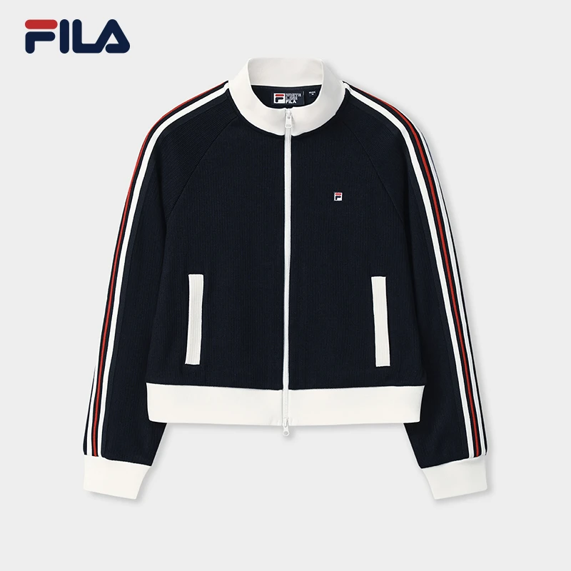 Fila/斐乐女子早秋首发【刺绣拉链】运动拼接时尚外套F11W548505F