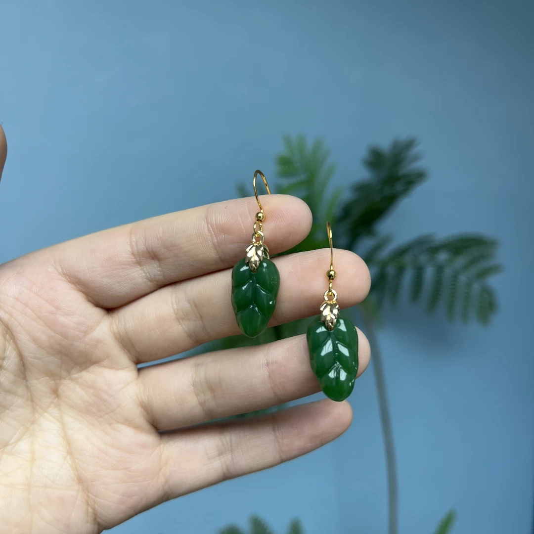 高货叶子diy耳钩