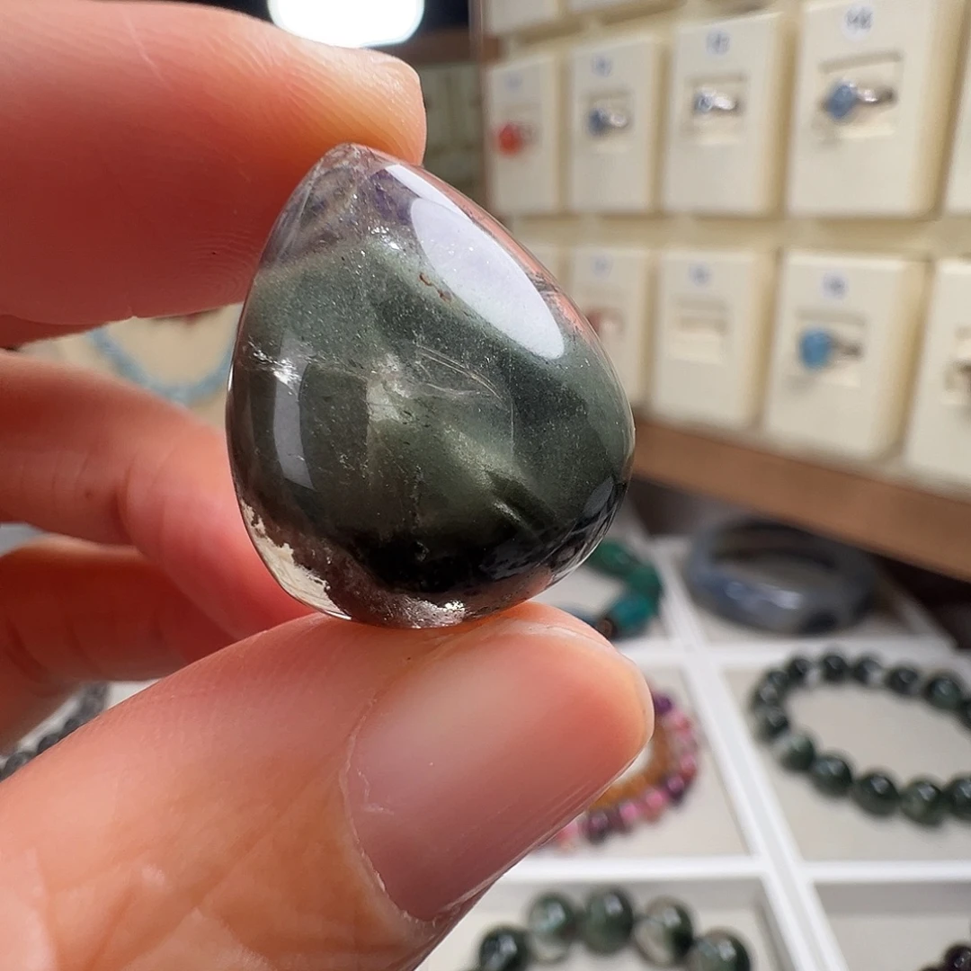 颈饰水晶银S925镶嵌天然幽灵水晶