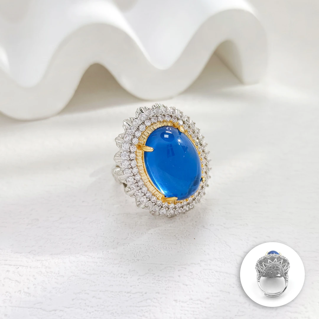 铜合金合成锆石戒指 WHSM-007511【潮汐絮语】戒指轻奢时尚精致