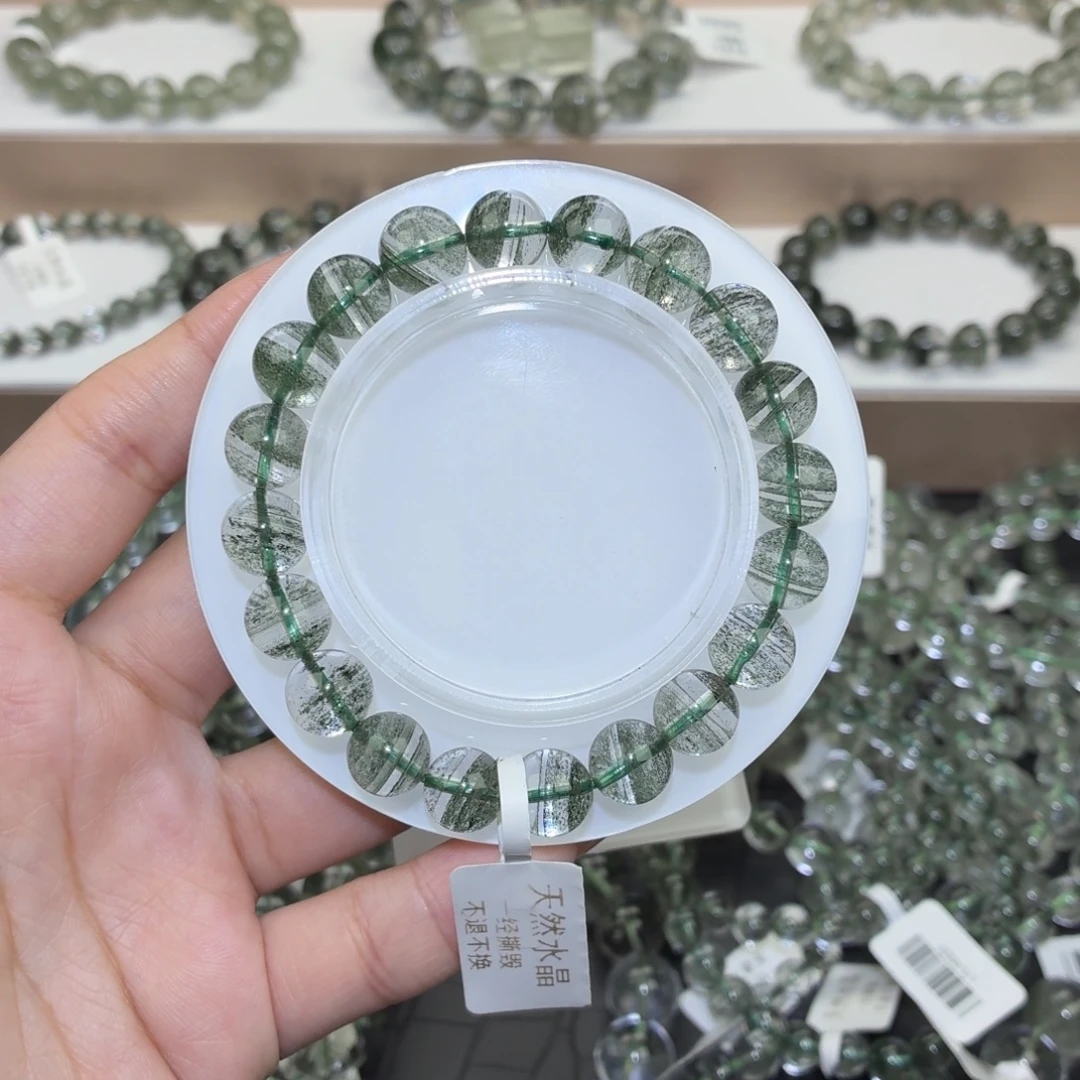 水晶未镶嵌手链绿幽灵9m