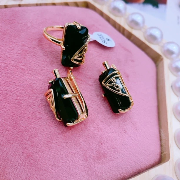 合金玻璃耳饰 kara koz 妈妈款两件套 bak qiraylik