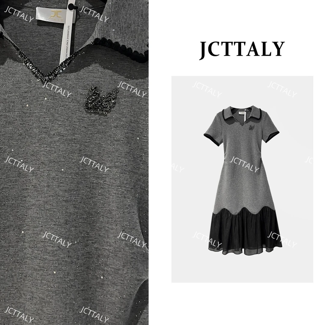 【宠粉价】宽松腰V领夏季蕾丝连衣裙女装气质休闲风春夏款JC-A3860