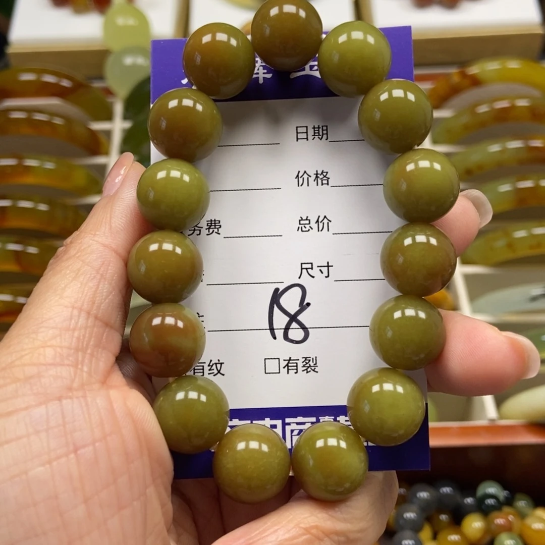 蛇纹石玉手串未镶嵌用****0