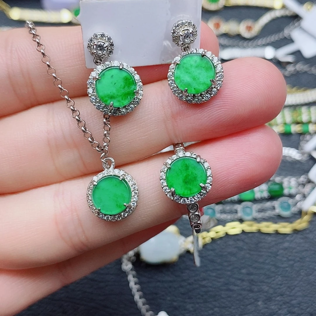 银S925镶嵌戒指翡翠