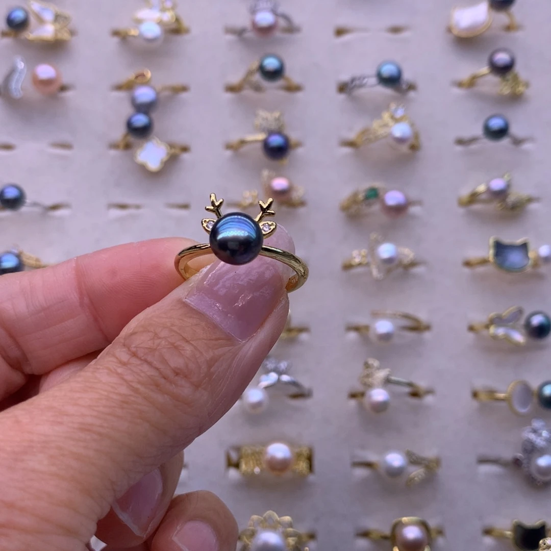 淡水珍珠耳饰合金