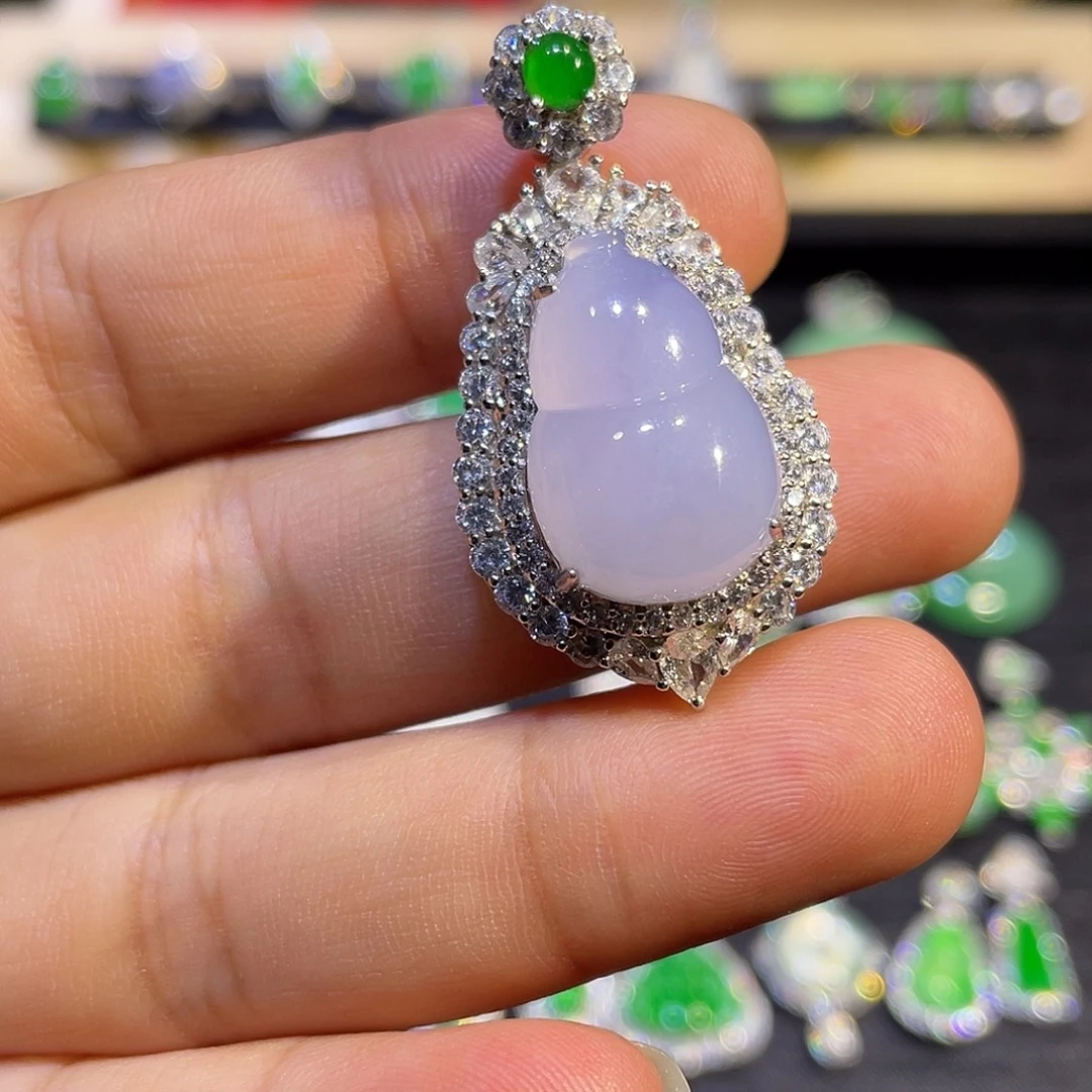 翡翠银S925镶嵌吊坠(不含链)