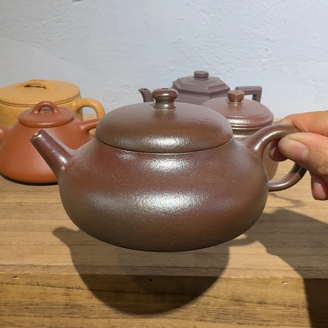 紫泥茶壶柴烧天青150毫升