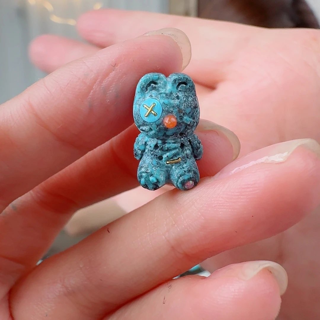 纯***粹绿松石未镶嵌挂件