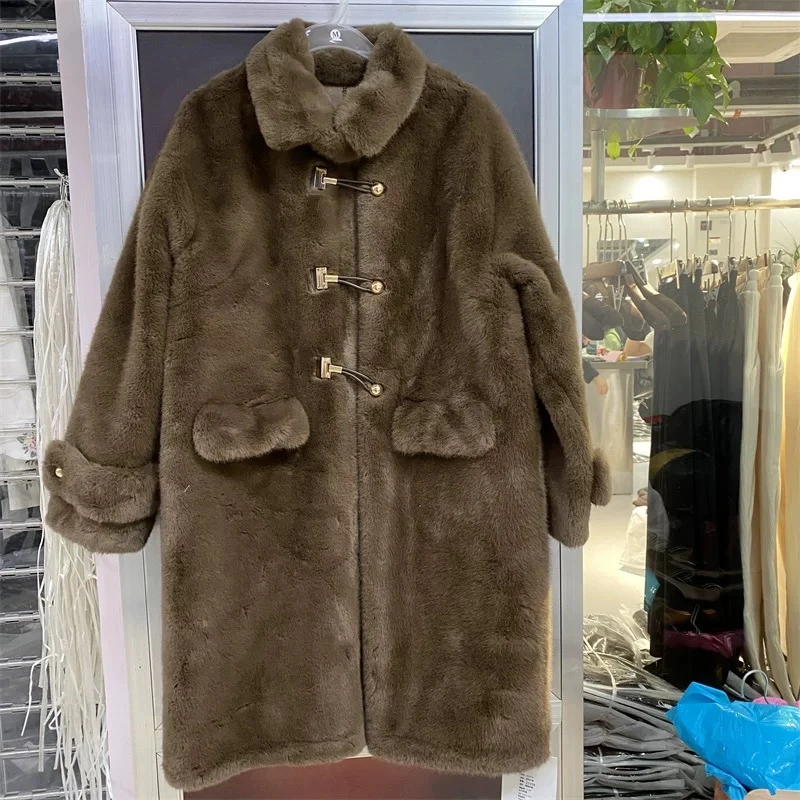 无印心匠纯色~立领 简约百搭 皮毛一体 时尚外套 A23557-3