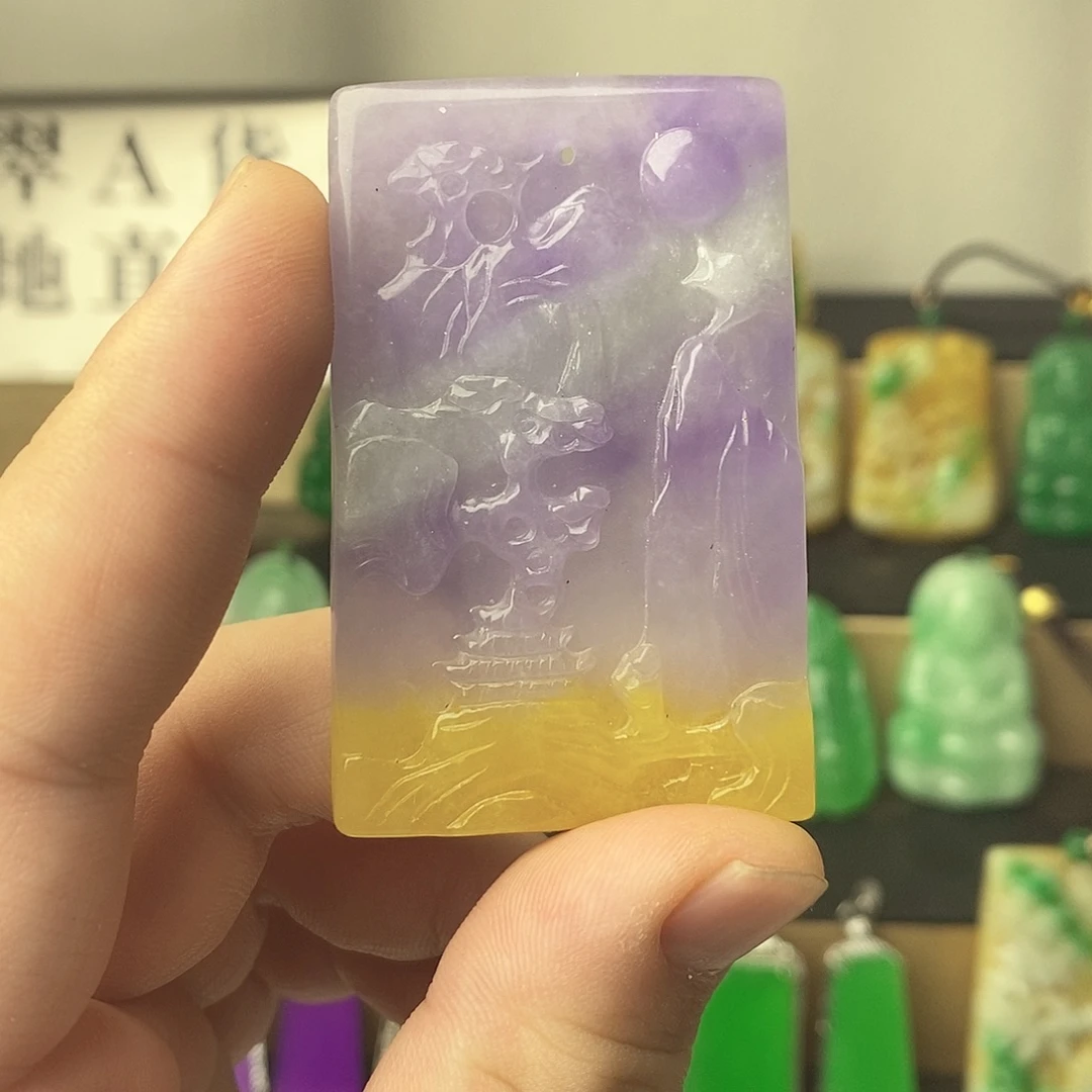 翡翠银S925镶嵌吊坠(赠链)