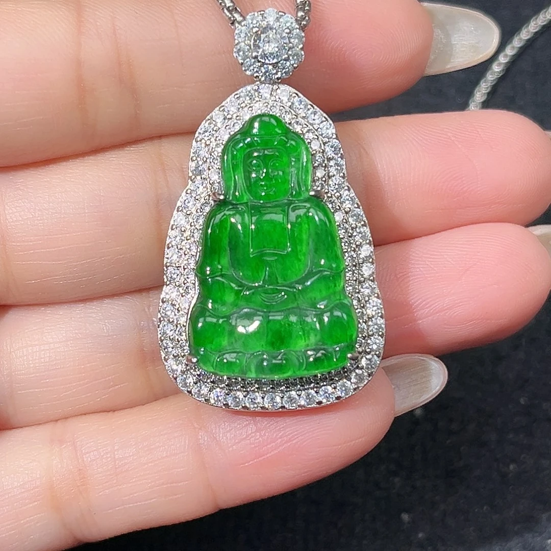 翡翠未镶嵌颈饰赠链