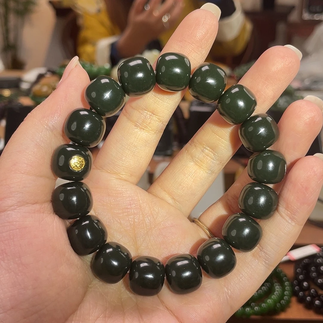 和田玉未镶嵌手链和田玉沙12/13老