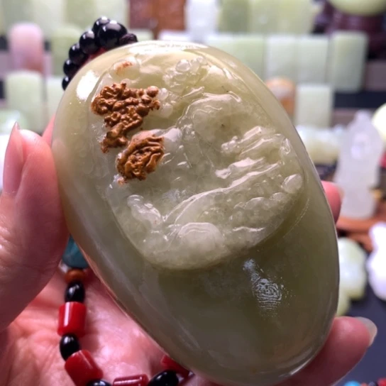 石材方解石手把件