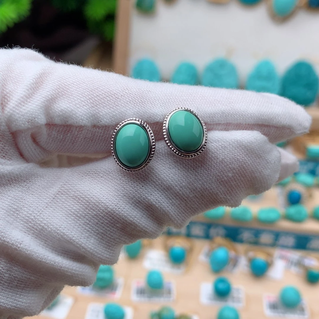 绿松石珠宝奇石银S925镶嵌
