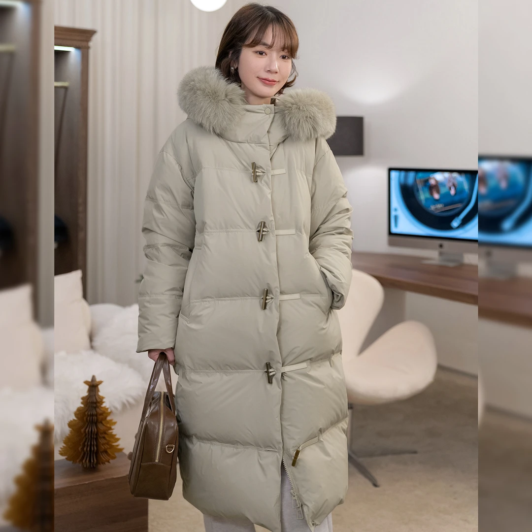 【杏仁贝果】狐狸毛连帽羽绒服FS311W066 【ZY专属】