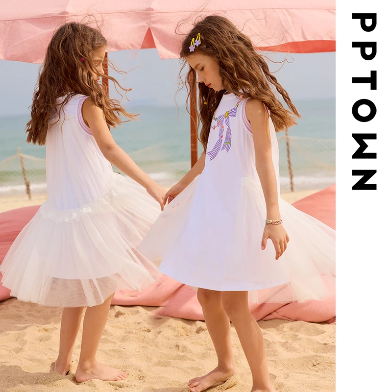 女童甜美A字裙恋夏风夏季花百搭时尚连衣裙巴巴小镇13501