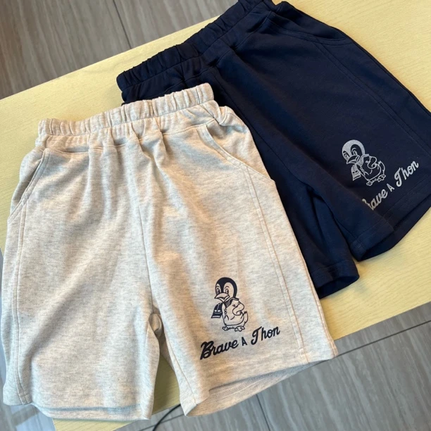 【企鹅夏季双面布短裤】夏季外穿宽松韩版洋气潮流纯色运动男童短裤