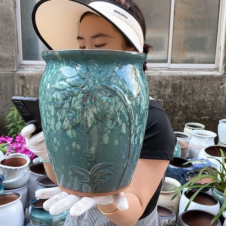 紫砂花盆正品口20高25
