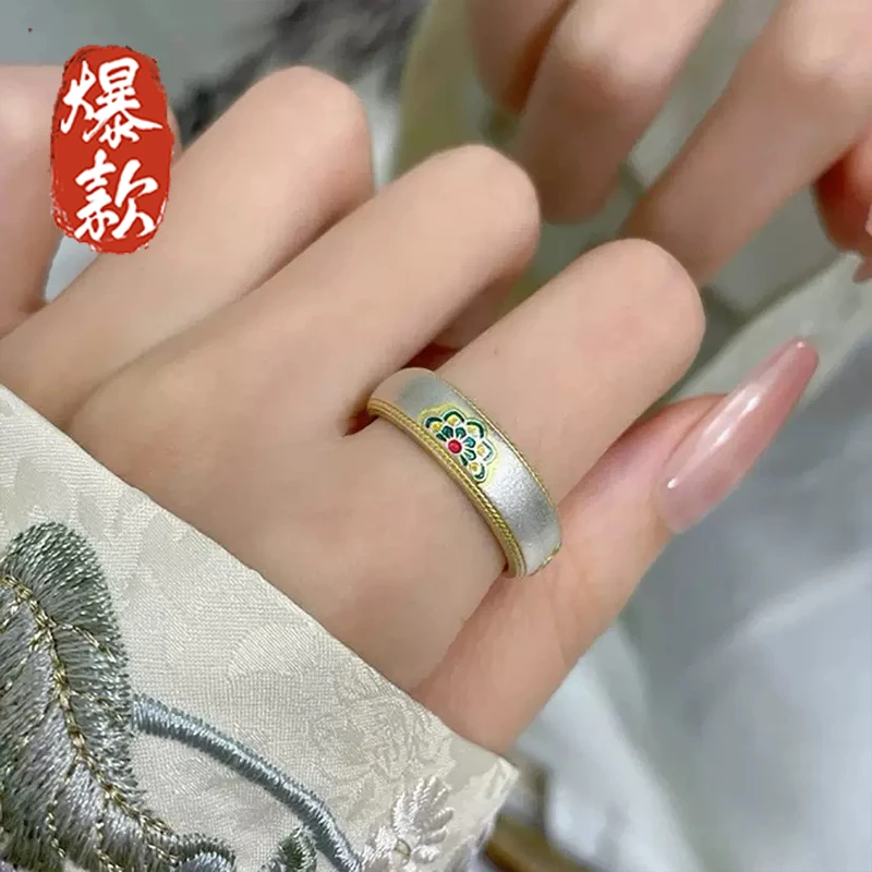 【专柜版】珐琅彩气质戒指开口可调节情侣百搭气质时尚上新女-2