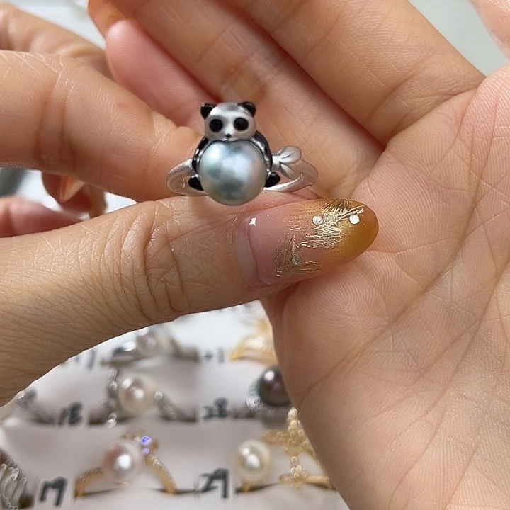 海水珍珠银S925镶嵌戒指