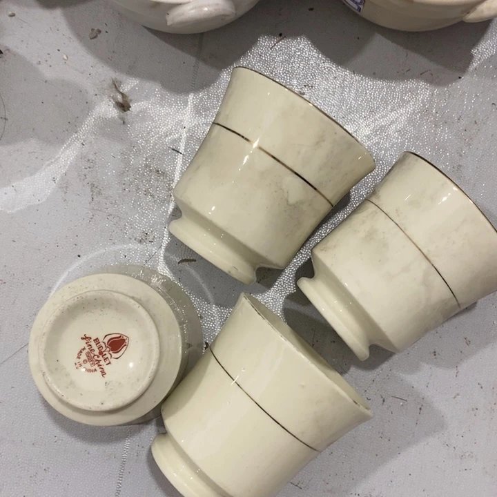 瓷片春蕾象牙瓷茶杯四个