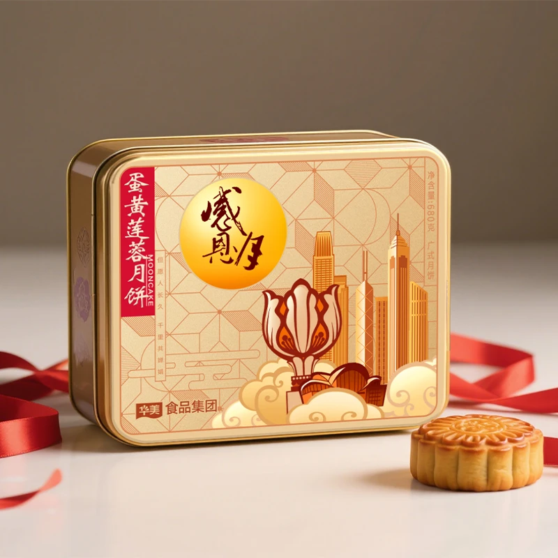 【华美】蛋黄白莲蓉月饼广式经典月饼礼盒中秋节日礼品员工福利批发
