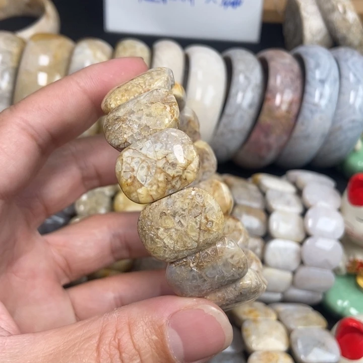 未镶嵌手链硅化珊瑚（珊瑚玉）