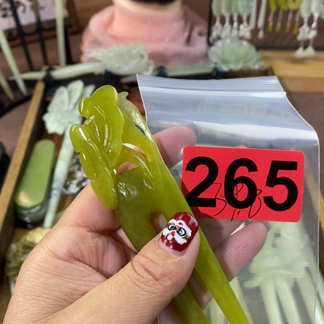 蛇纹石玉玉簪合金逛*