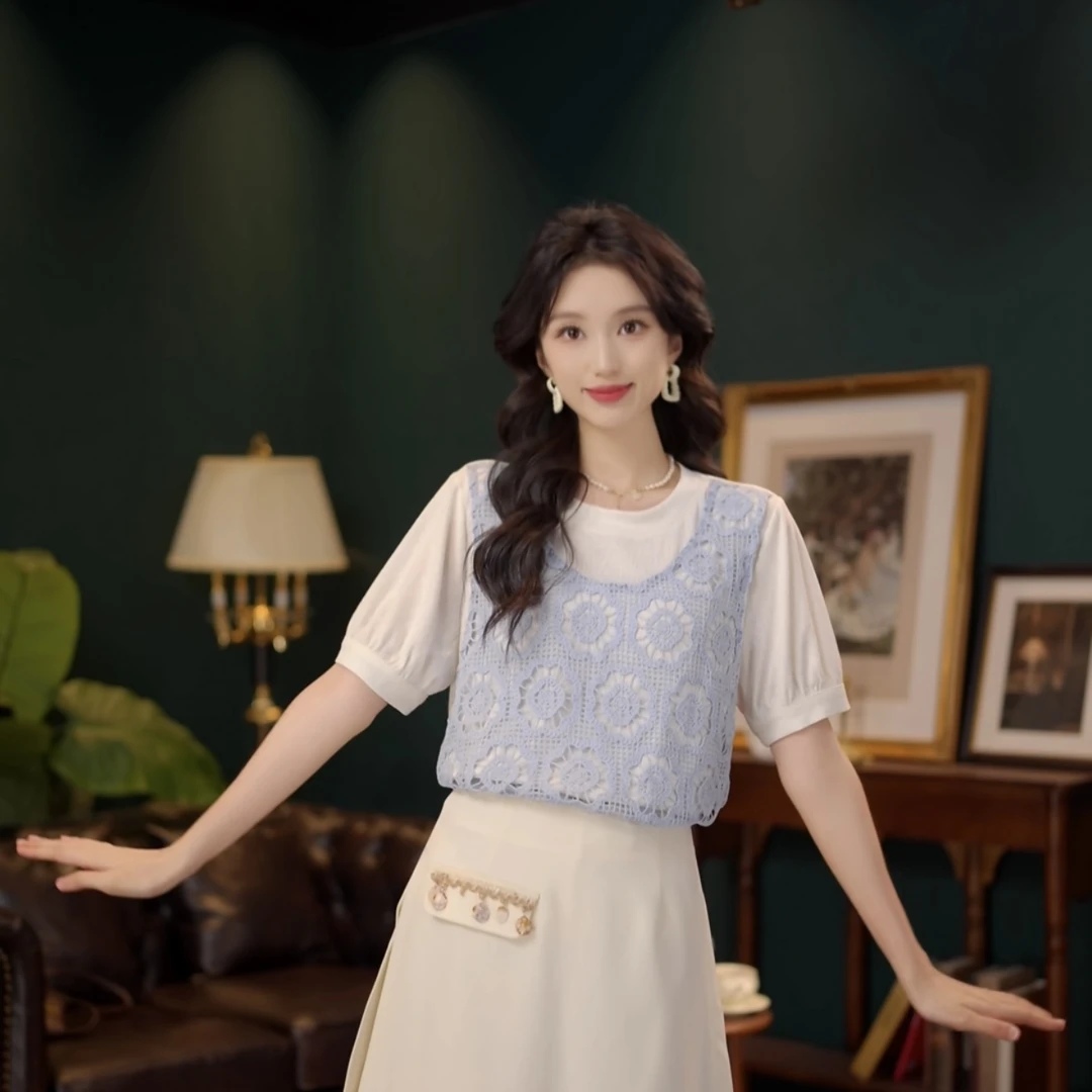 琦琦【兰花草】港风夏季女款休闲衬衫小个子宽松上衣YF1103069