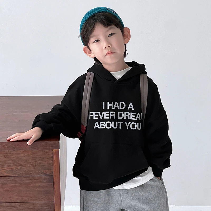 童装男童女童纯棉卫衣秋冬季儿童中大童新款加绒加厚长袖上衣百搭