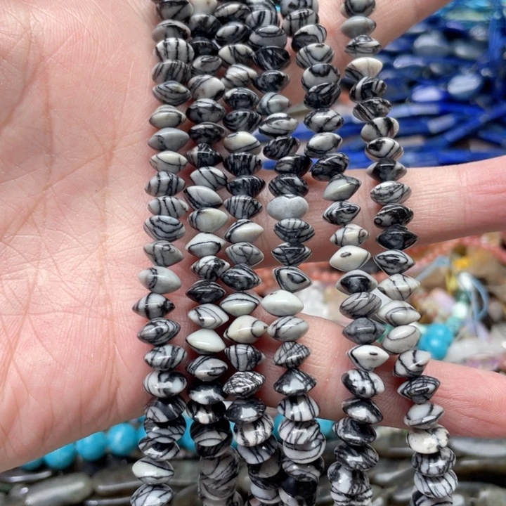 玛瑙/玉髓合金珠宝半成品一条8mm黑线飞碟