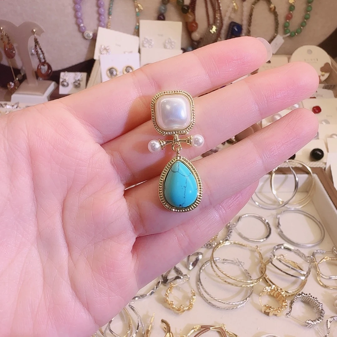 仿珍珠铜合金925银耳钉