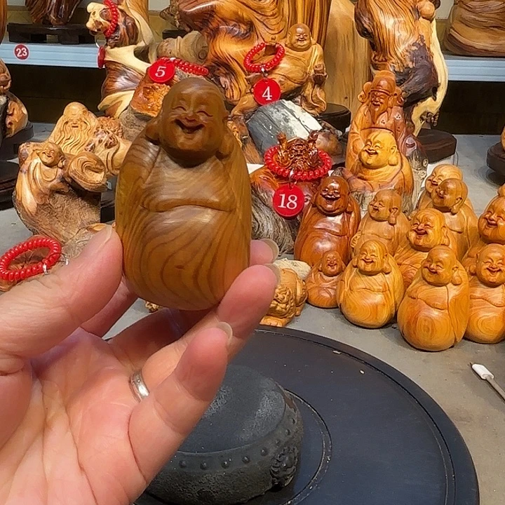 柏木太行崖柏弥勒佛