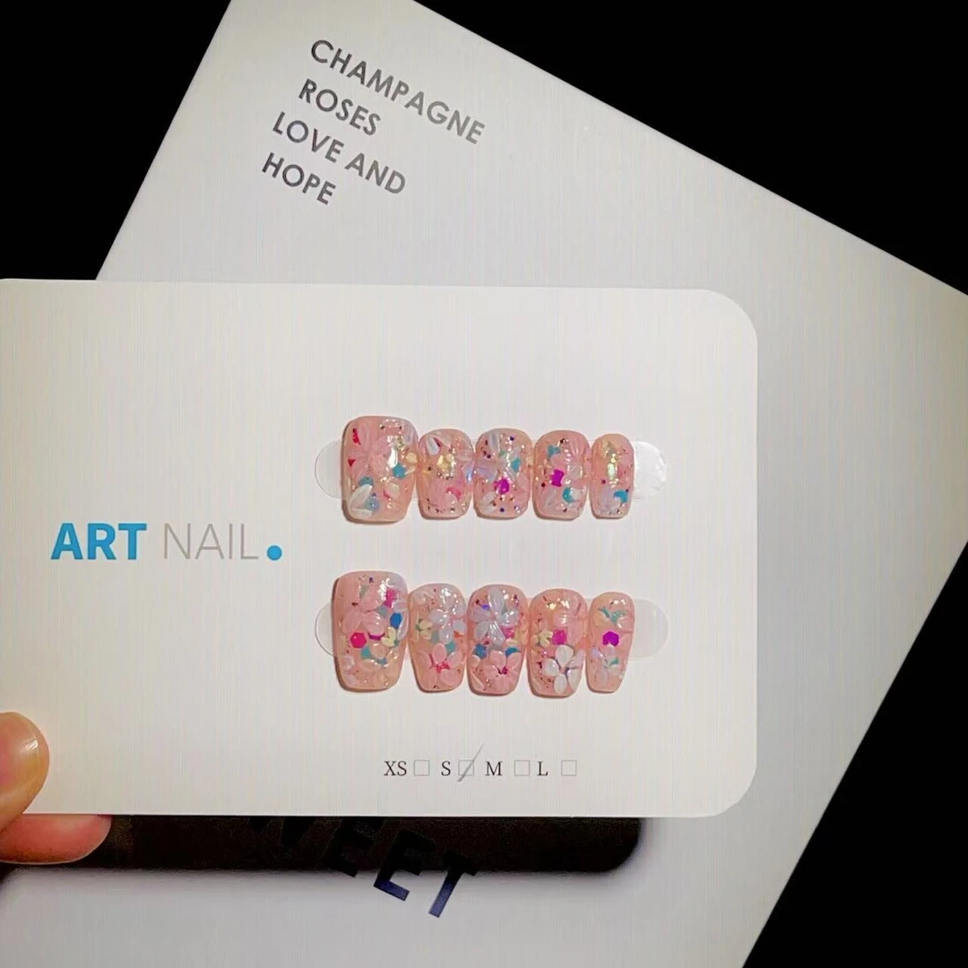 ZhiHua【莫奈花园】纯手工穿戴甲温柔高级显白纯欲简约风