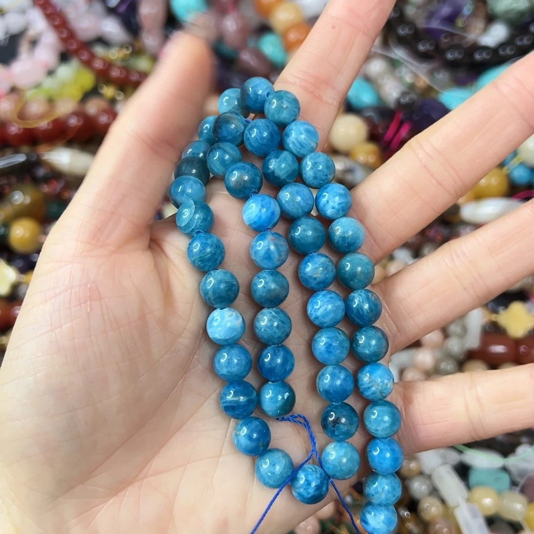 玛瑙/玉髓合金珠宝半成品 卡8蓝磷灰一条