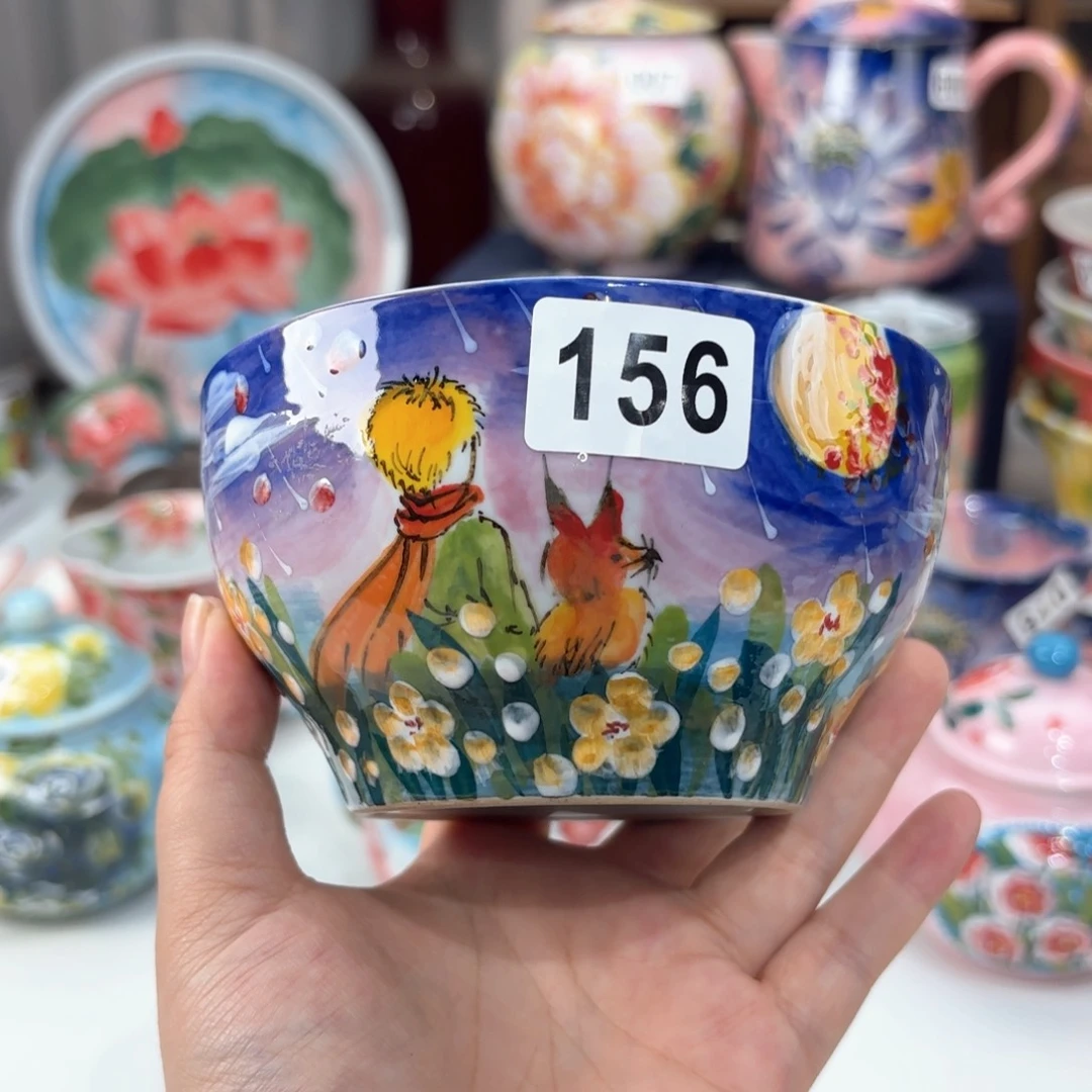 景德镇手绘高温釉下彩陶瓷茶具